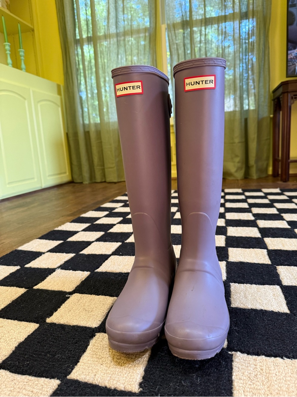 Women’s Hunter Original Tall Purple Thunder Cloud Rain Boots size 6